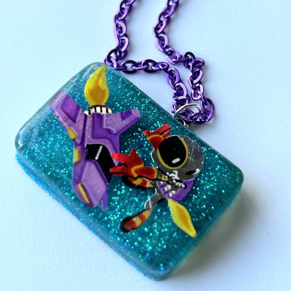 Vibrant Purple and Blue Pendant Necklace Jewelry